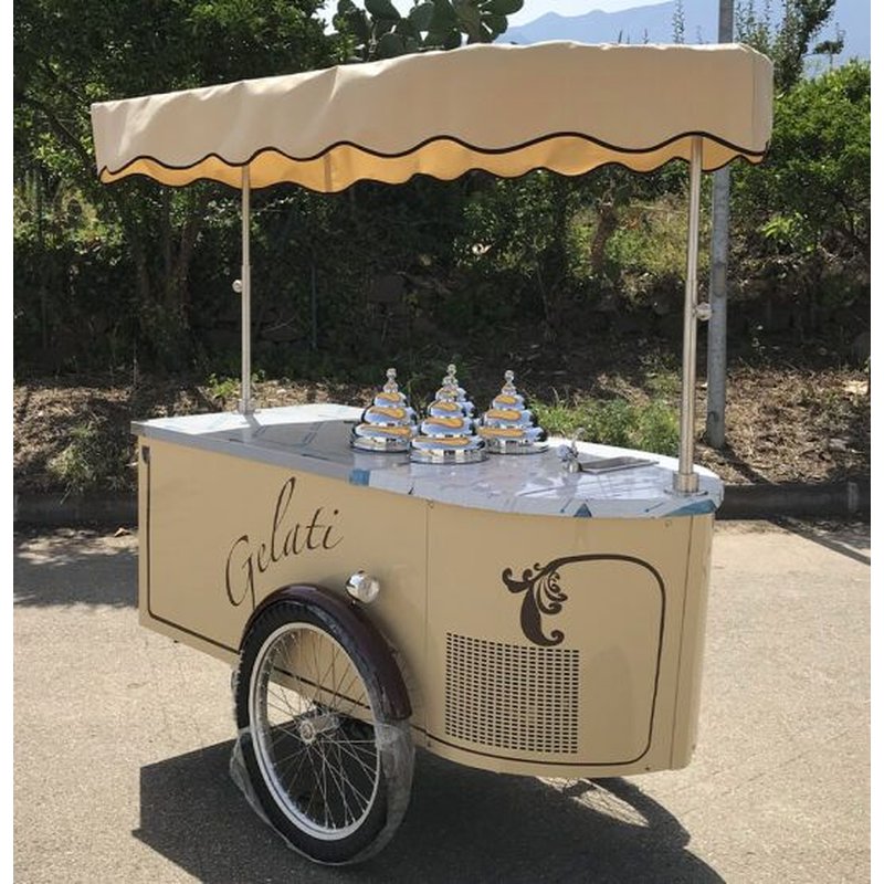Gelato vending cart with rapid setup for flexible use