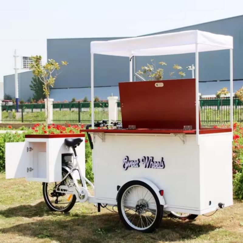 Multifunctional catering bicycle for coffee and ice cream or more