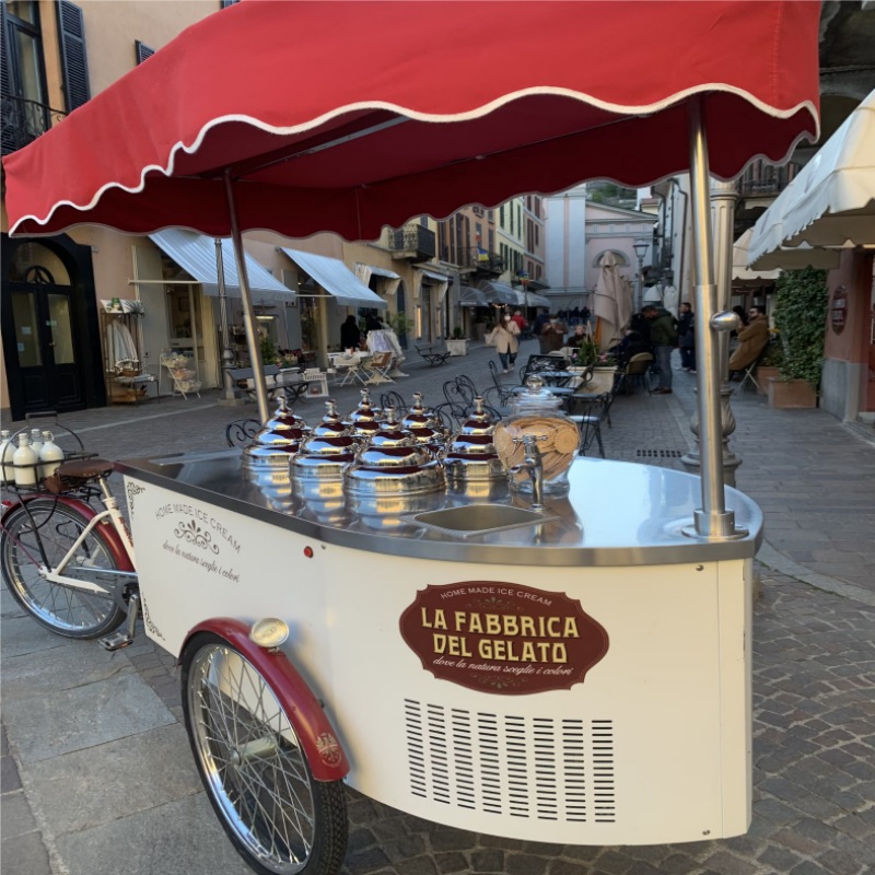 European style gelato cart with brand logo